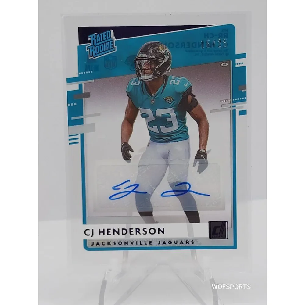 2020 Panini Chronicles Clearly Donruss Rookie CJ Henderson Auto 15/25 Jaguars #